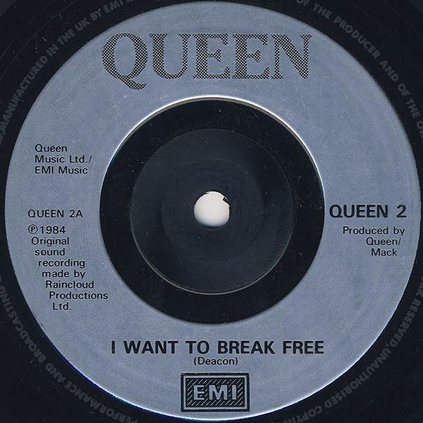 

7inch Record QUEEN - I Want To Break Free QUEEN2 EMI 1984 UK Rock Used