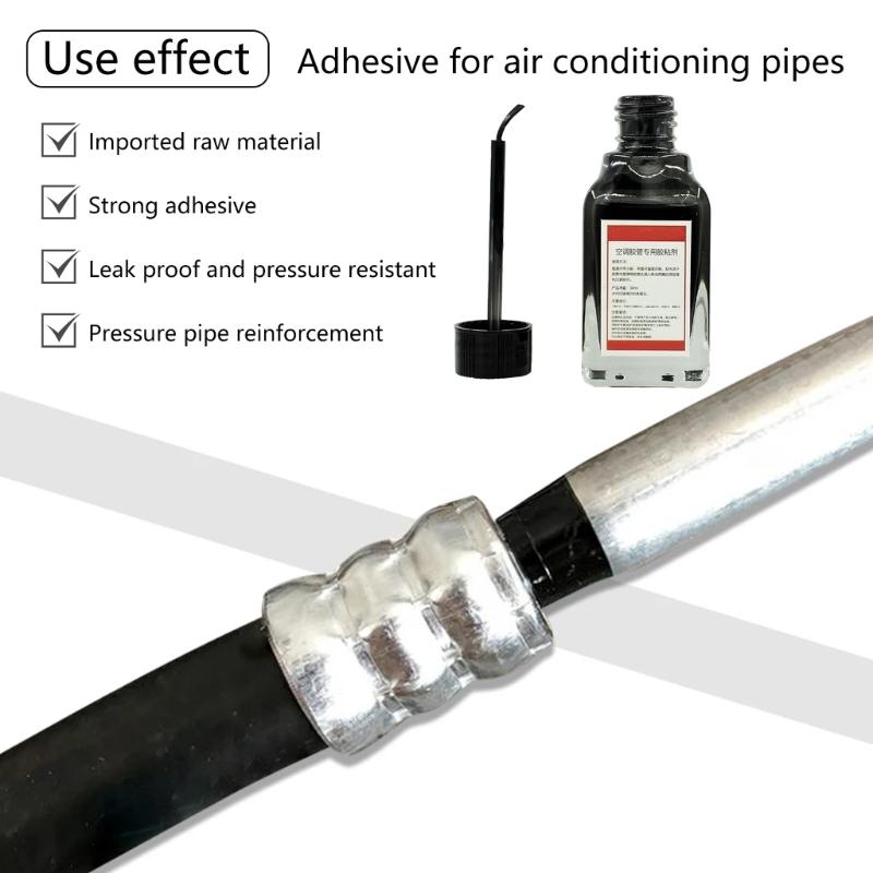 Car Air Conditioning Pipe Sealant Glue, Strong Adhesion High Temperature Resistance Easy Application Fit for Technicians