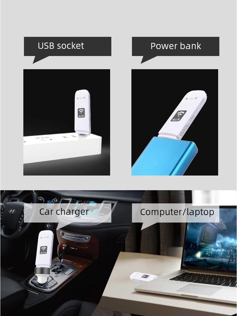4G LTE WiFi USB Dongle Router with SIM Card Compatibility for Latin America Bands