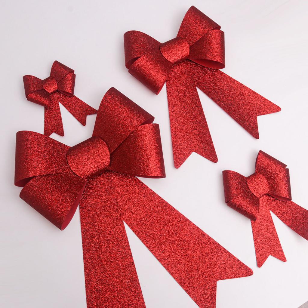 Christmas Bow Red Gold Xmas Tree Large Bowknot For Home Decoration Wedding Navidad New Year Party DIY Hanging Decor