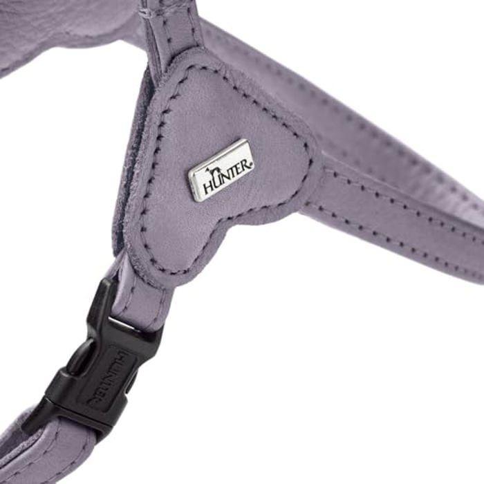 Harnais Pour Chien - HUNTER - Soho Mini - Gris Lilas - Cuir De Vachette - Doux Et Souple