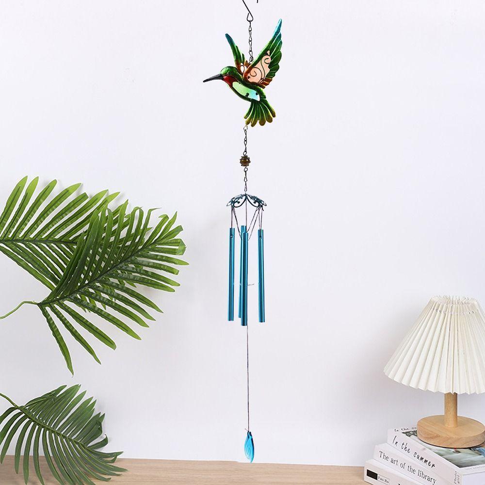Creative Bell Pendant Vintage Hanging Decoration Blessing Hummingbird Wind Chime  Landscape