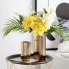 American Striped Golden Vase Flower Arrangement Plant Decoration Electroplating Hydroponic Flower Vase Wedding Home Decoration