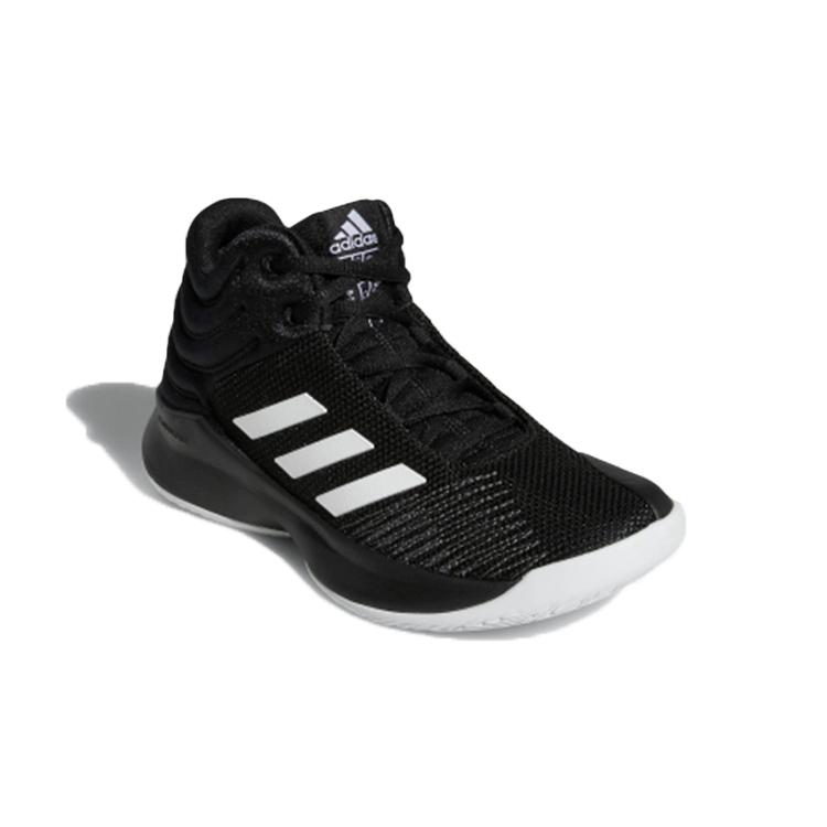 Adidas Pro Spark 2018 K Breathable Mid top Children's Basketball Shoes Black White Gray Kids' AH2644