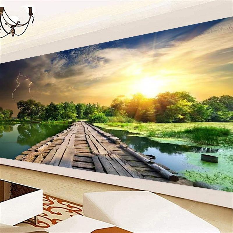 Pittura Diamante 5D Fai da Te Trapano Tondo Completo Paesaggio Pittura Arte Murale Punto Croce Soggiorno Camera da Letto Decorazione Casa