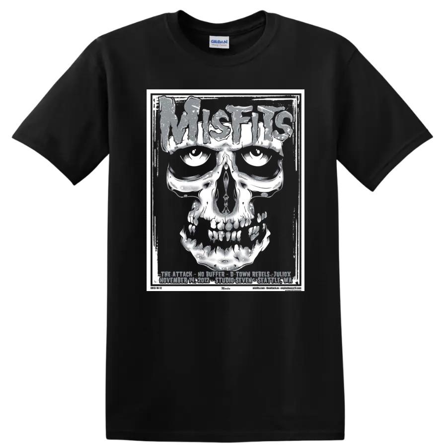 Grafické tričko Misfits s lebkou pro Halloween Hudební fanoušci Ležérní tričko
