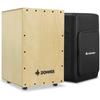 Donner Cajon Percussion Instrument, Full-Size Wooden Box Drum with Guitar Strings, Cajon Bag, Rubber Feet, and Strings, Elegant Birch, 30*30*48cm (DCD