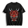 Japanese Red Oni Hannya Print Cool Street Style Casual Top Pure Cotton T-shirt
