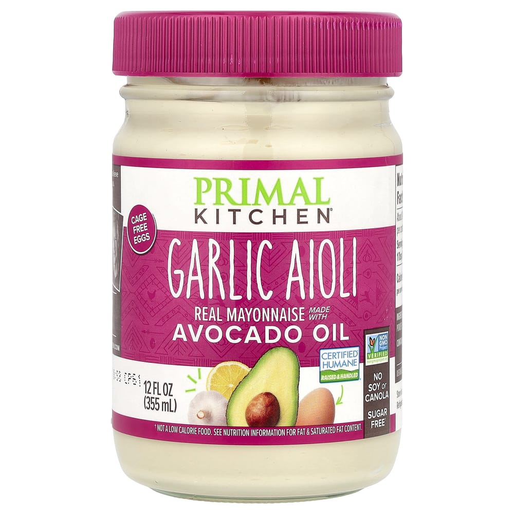 Primal Kitchen Real Mayonnaise with Avocado Oil & Garlic Aioli 355ml (12 fl oz) 355ml - 1 ea