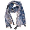 Nomad Sari Summer Marbella Print Scarf – Blue with Gold (180x50cm)
