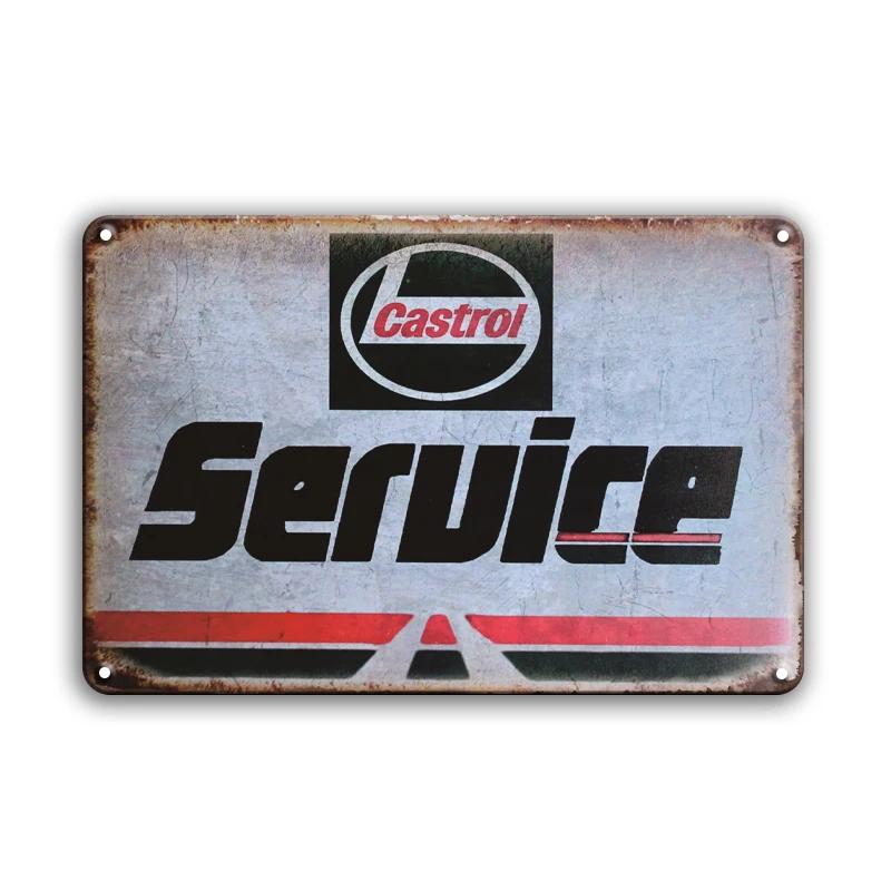 Vintage Decor Shabby Chic Metal Tin Signs Gulf Esso Agip Man Cave Wall Decoraion Motor Oil Garage Wall Stickers Gas Decor Pla