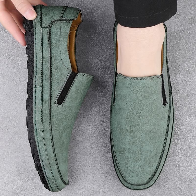 Luxury Men Casual Shoes Leather Men Loafers Handmade Flats Slip-On Flats Leisure Walk Mocasines High Quality Man Driving Shoes