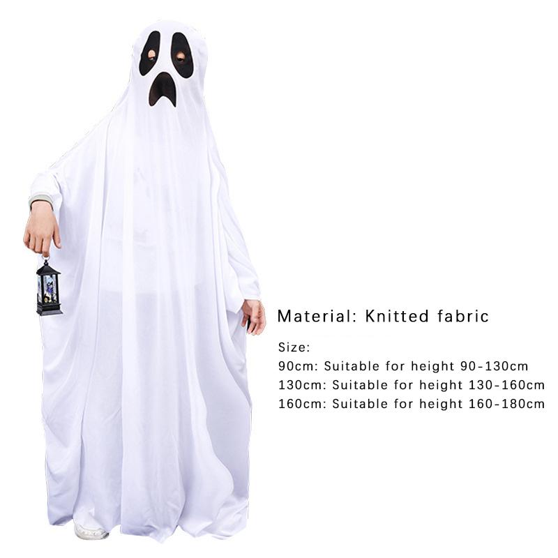 New Halloween Cloak Kids Adult Funny Cape White Ghost Cloak Cosplay Costume Masquerade Carnival Cloak 90cm