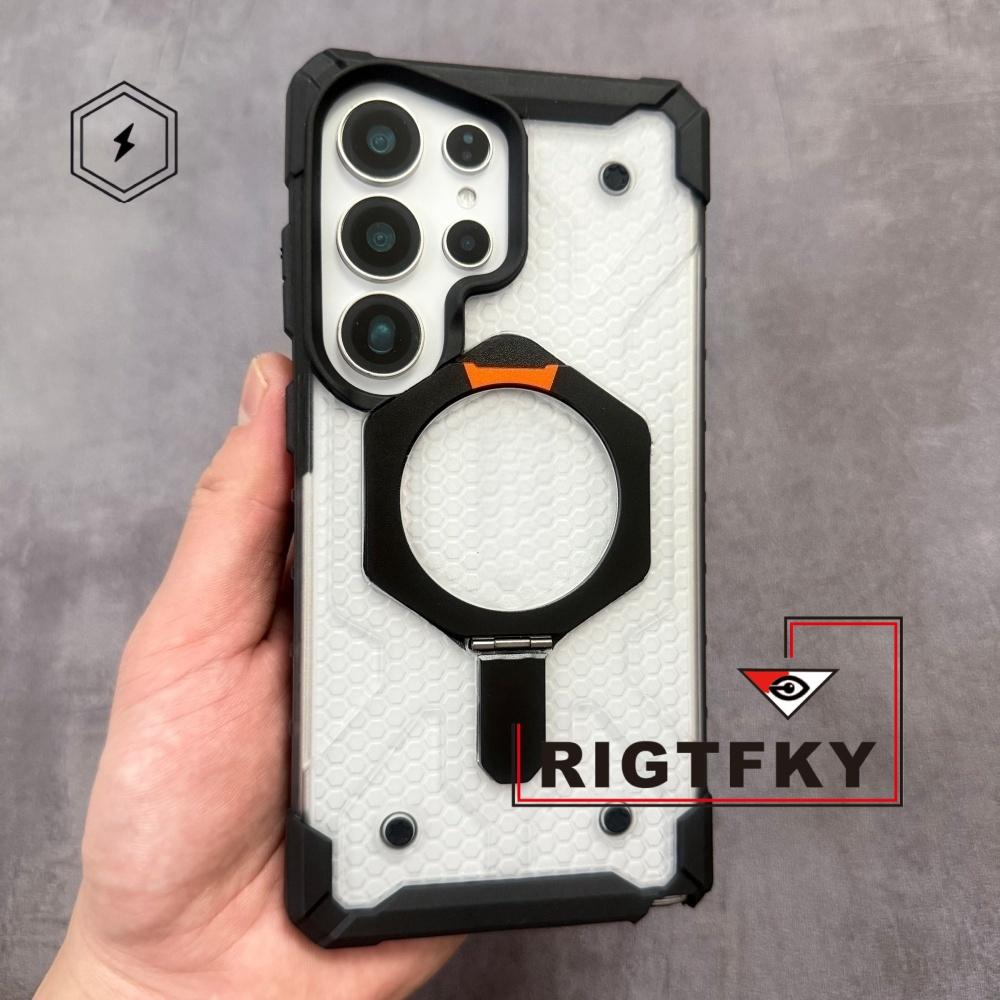 NY Militär Tålig Stötskyddande Telefonfodral för Samsung S26 Plus S25 S24 S23 Ultra Magnetisk Hållare Stöd Skyddande Fodral
