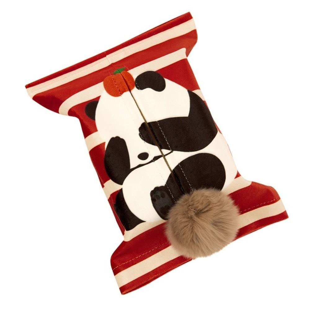 

Luxury Fabric Tissue Box Portable Multipurpose Napkin Storage Bag Cute Panda Print Convenient Toilet Paper Holder Household
