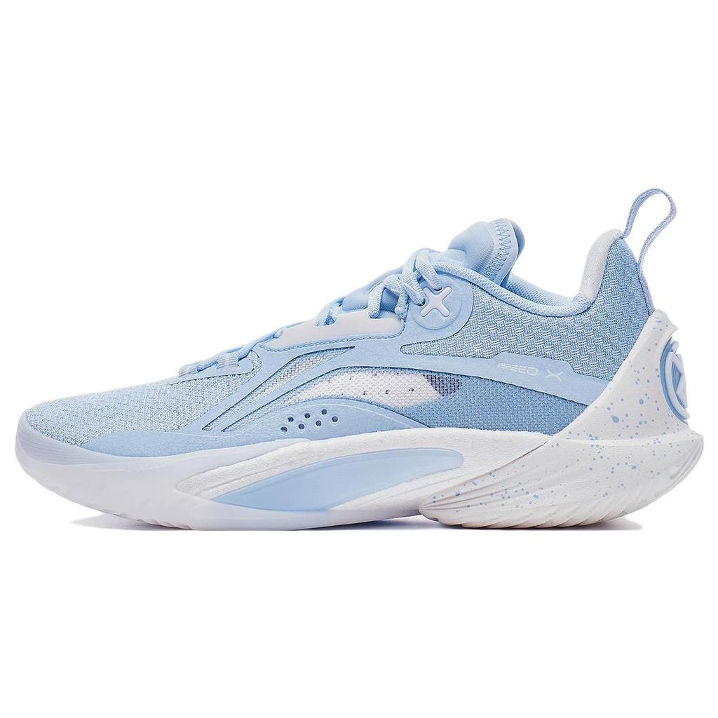 New LiNing Speed 10 Shock Absorbers Slip Resistant, Abrasion Resistant, Breathable Low Top Basketball Shoes Men's Blue ABAT085-9