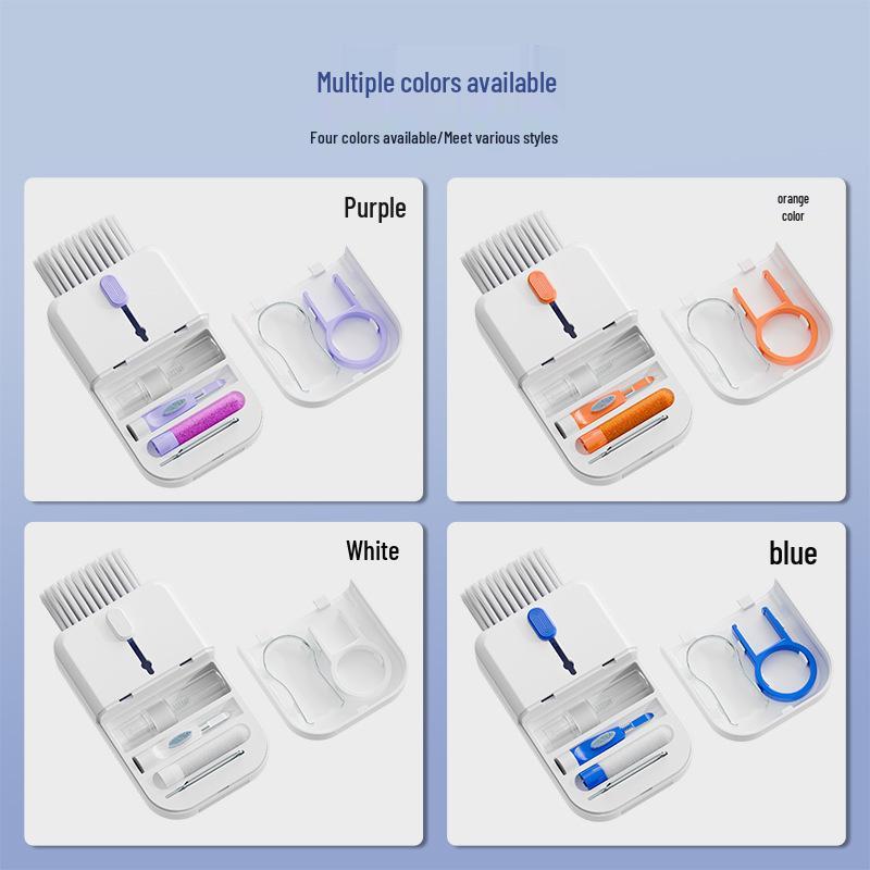 Multifunctional Cleaning Brush Set: Keyboard, Camera, and Earphone Cleaner.