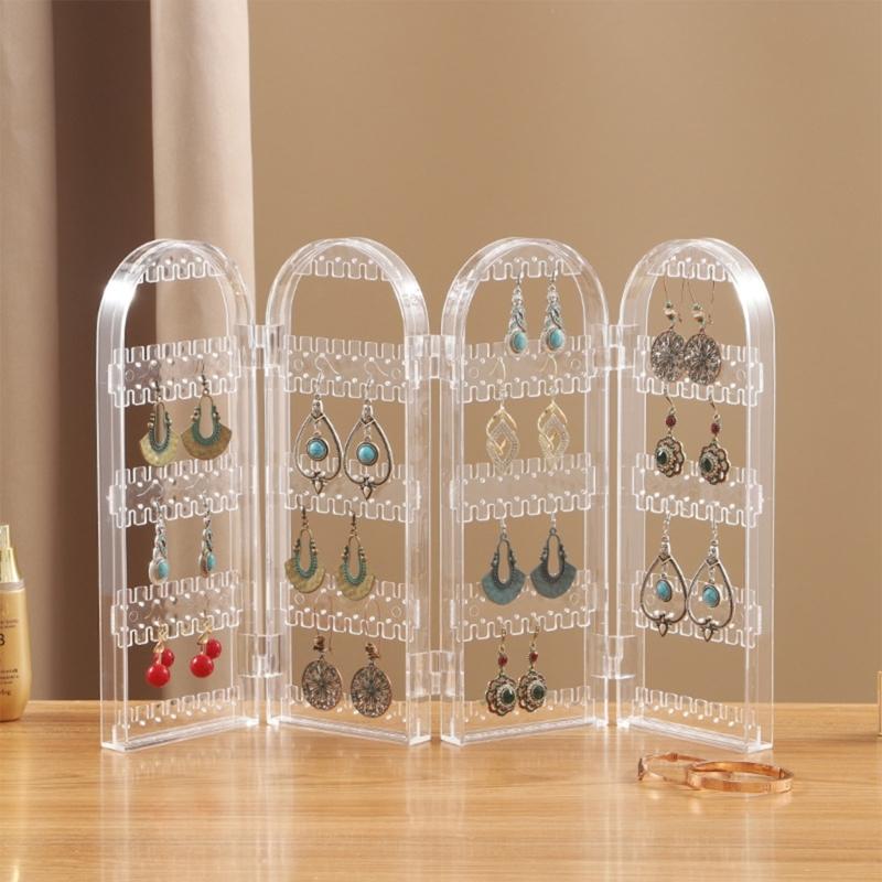 Acrylic Jewelry Display Stand Foldable Accessories Holder Decorative Storage Solution For Women Home Decoration