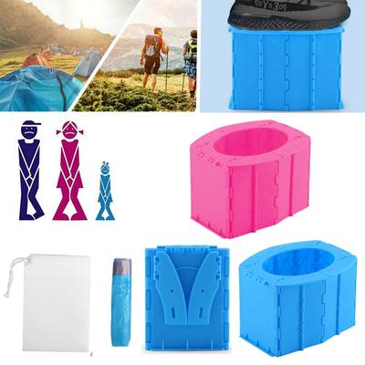 Outdoor Travel Folding Toilet Portable Mobile Seat Camping Hiking with 10 Trash Bag