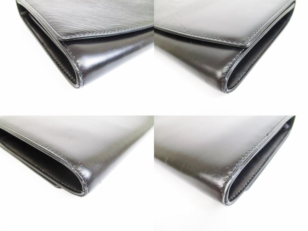 Authentische seltene LOUIS VUITTON Opera Leder schwarze Clutch Tasche #6595 gebraucht