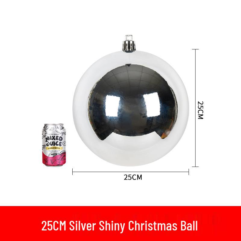 Festive Silver Glitter Hanging Ball - Shiny Round Decoration 6-30CM for Christmas