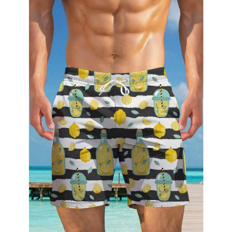 Summer Men's 3D Printed Beach Pants Fashion Versatile Trend Breathable Casual Vacation