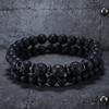 Noter 5 Colors Men Bracelet Set 2Pcs/Pair Tiger Eyes Howlite Stone Strand Braclet Positive Energy Healing Braslet Pulsera Homme