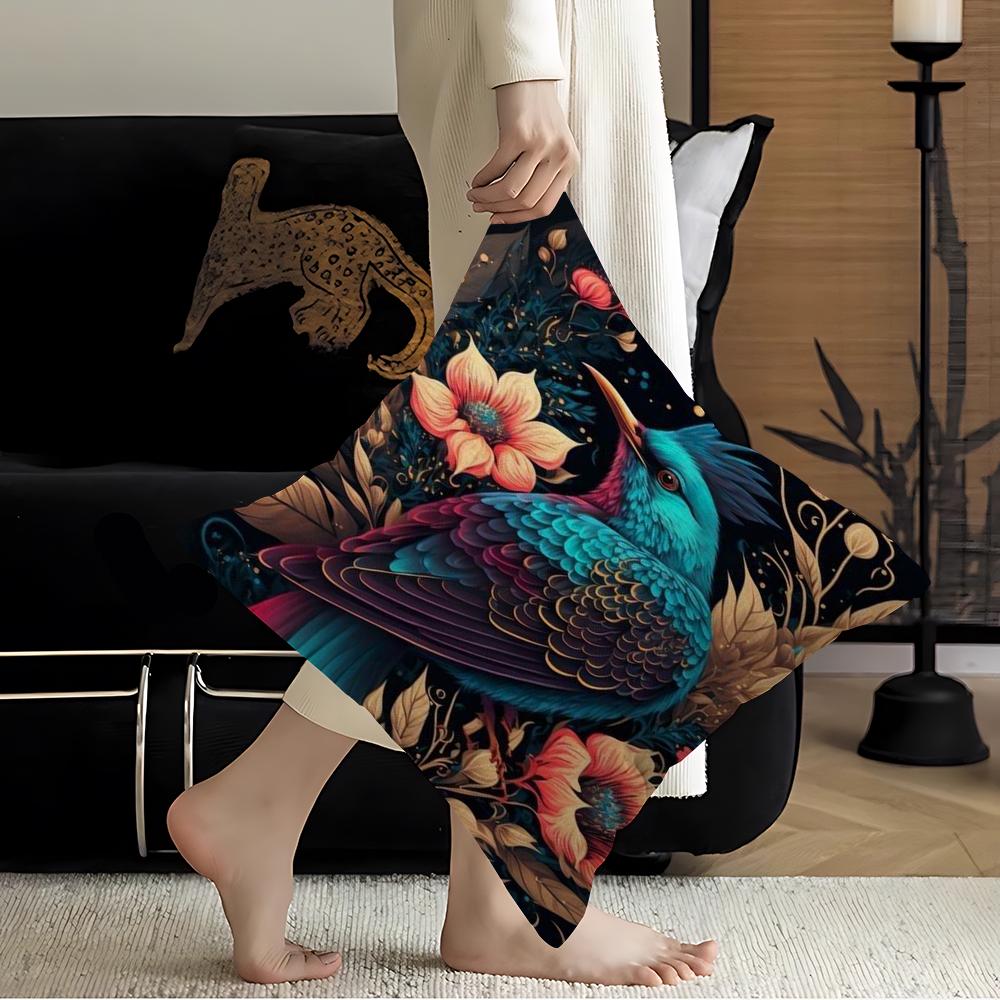 Vintage Vögel im Dschungel Blumen Leinwandmalerei Kissenbezug Kissenbezug Polsterung Sofa Überwurfkissen Heimdekor Kissenbezug