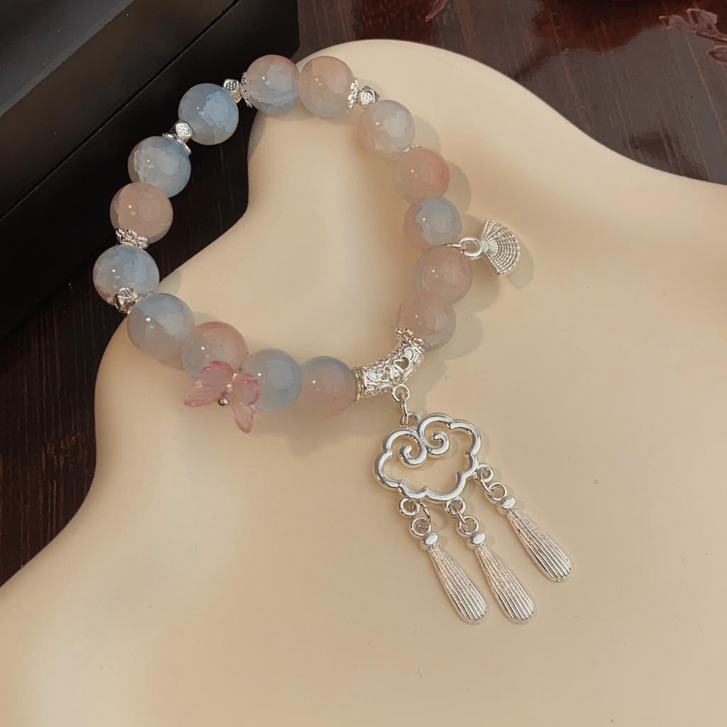 New Chinese Style Popular Beaded Bracelet Women's High-end Sense Niche Versatile Pearl Bracelet Retro Couple Hand Jewelry