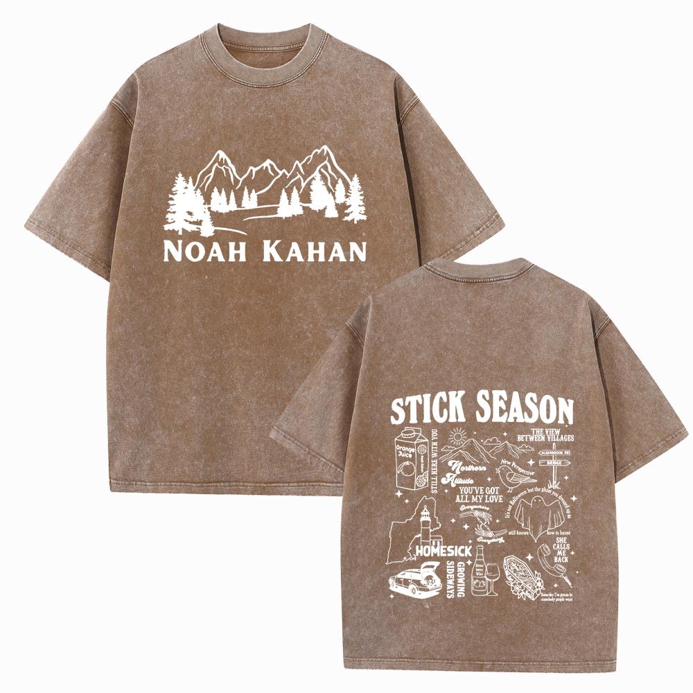 Noah Kahan Stick Season Skjorter Vintage Harajuku Sommer Unisex O-hals Kort Vanlig Erme Bomulls T-skjorter Trykk