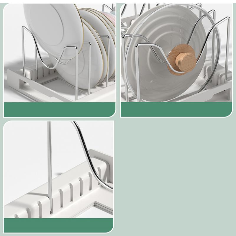 Skalierbarer Pfannenhalter, verstellbarer Topfdeckel-Aufbewahrungsregalschrank, Küchengeschirr-Organizer, Topfdeckel, Schneidebretthalter, Pfannenregal