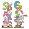 Desktop Ornament, Spring Easter Desktop Decoration Theme Scene Decoration, Colorful Letter Cartoon Rabbit And Dwarf Ornament