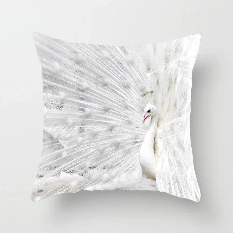 45*45cm Creative Peacock Feather Series Pillowcase Art Life Home Decoration Sofa Office Seat Waist Cushion  Cover