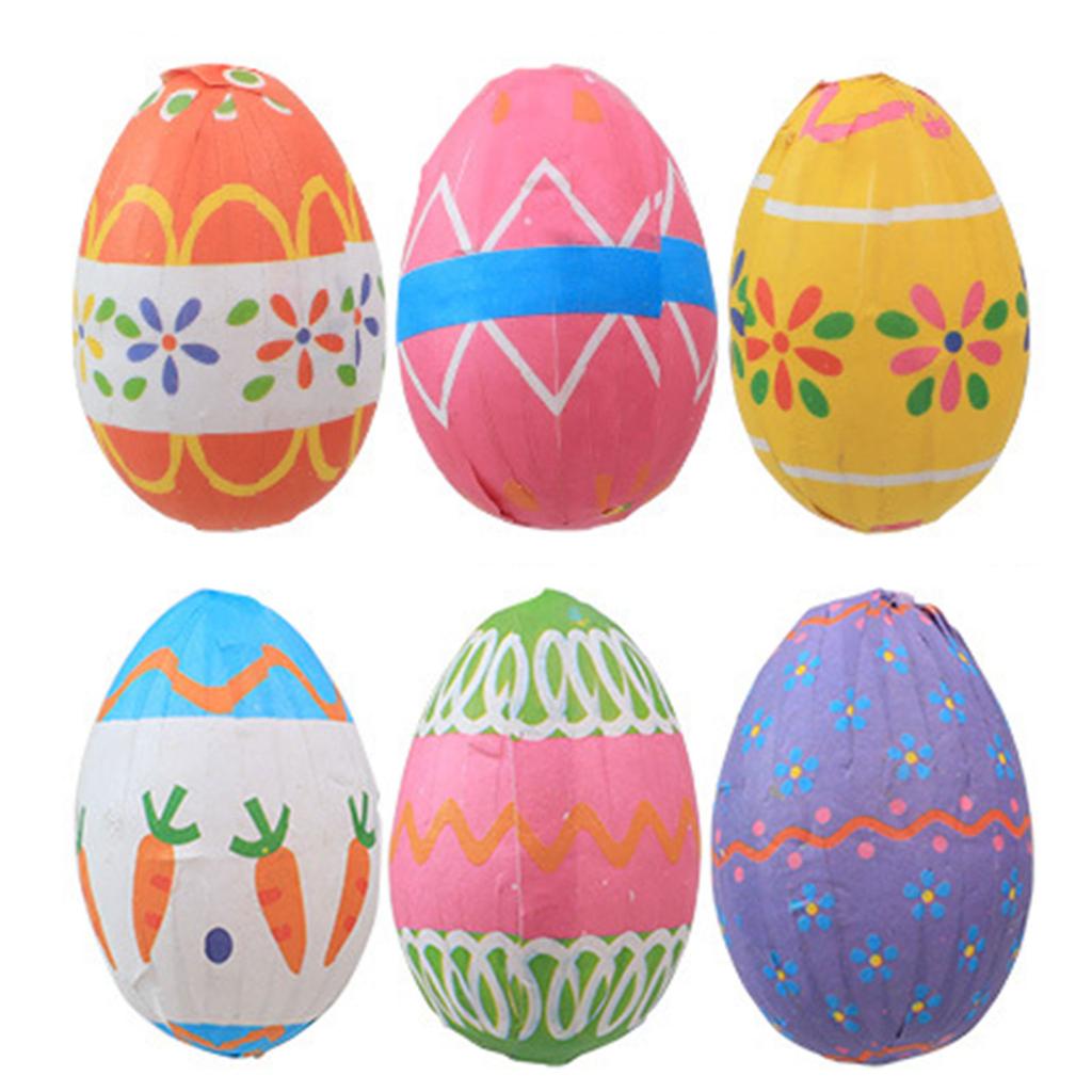 6pcs Easter Colorful Eggs Decoration Hanging Ornaments for Easter Tree Spring Party Supplies Home DIY Craft Kid Toy Gift