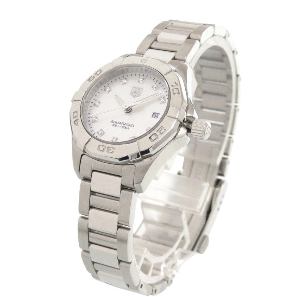 Used AUTHENTIC TAG HEUER WAY1413.BA0920 Aquaracer 11P Diamond SS Quartz Wristwatch