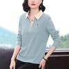 Women's Long-Sleeve Lapel Casual T-Shirt