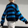 IHUASU Autumn and Winter Sweater Women's Clashing Colours Loose Design Knitted Cardigan Jacket