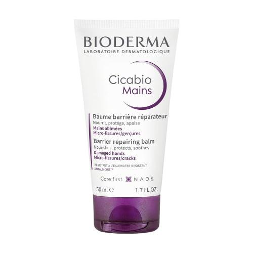 

Authentic Bioderma Cicabio Repair Hand Cream, 50mL, for damaged skin. Moisturizing and protective, fragrance-free, color-free, and free of ethyl alcoh