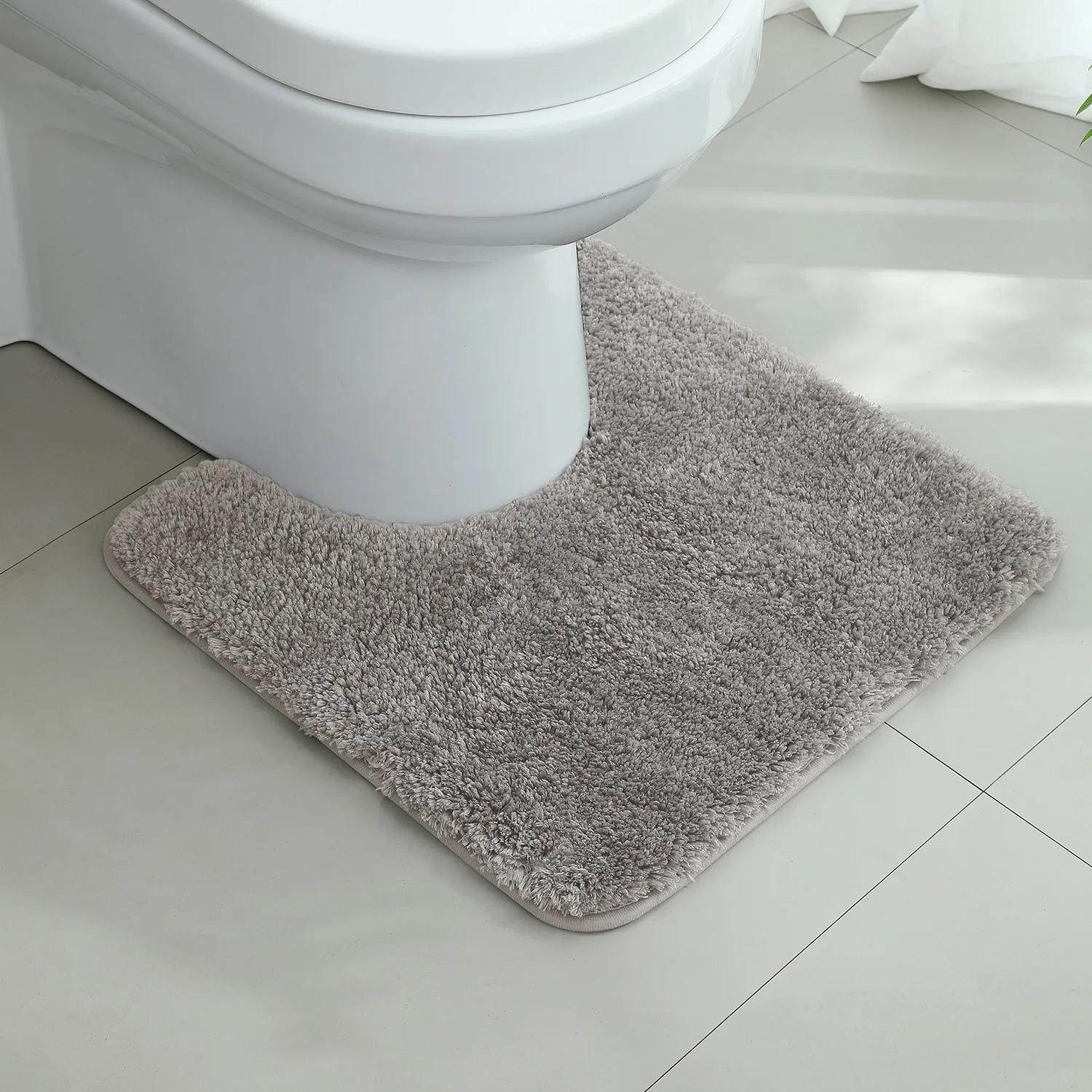 Tapis de sol de salle de bain épais en forme de U, matière pelucheuse, tapis absorbant pour baignoire, tapis de pied antidérapant, petit tapis de salle de bain, entré 50X50CM