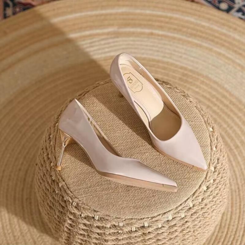 Elegant Woman Heeled Shoes Black Suede Fashion Spring Women Pumps 6/8cm High Heeled Temperament Ponited Toe Party Dress Shoes