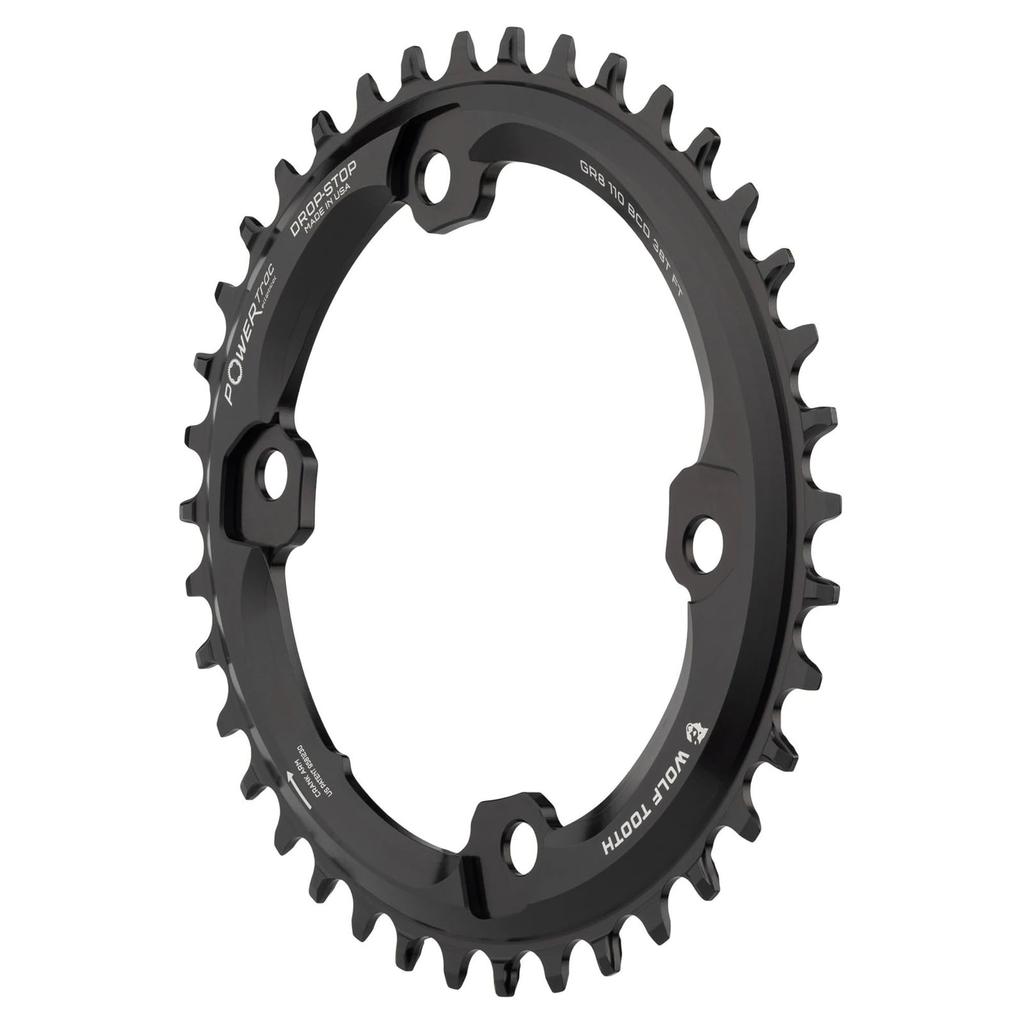 Angrenaj eliptic Wolf Tooth 110 BCD cu 4 șuruburi pentru Shimano GRX 38T