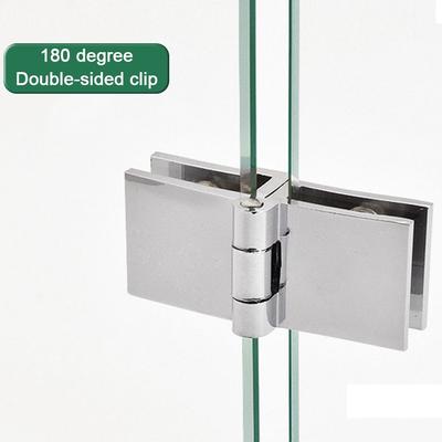 Zinc Punch-free Furniture Cupboard Door Hinge Bilateral Clip Glass Clamp Cabinet  Hinge