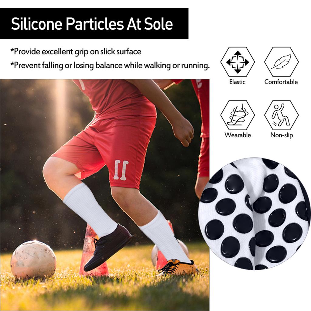 3 Paar Outdoor-Sport Laufsocken Stretchsocken Sportliche Fußballsocken Anti-Rutsch-Socken mit Grips Fußballsocken