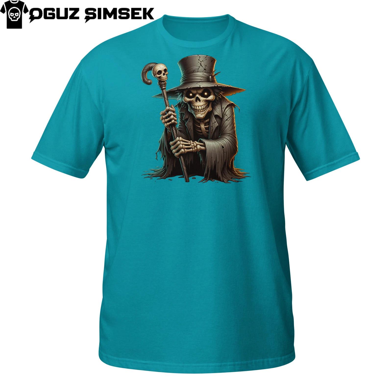 Skeleton Gentleman T-Shirt Mens Womens Tees Top | Dark Reaper in Top Hat Design | Gothic Skull Tee S