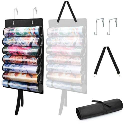 Namioka Playmat Storage, Playmat Holder, MTG Playmat Tube Storage Bag (with 2 Hooks), Clear Plastic Slots, Holds 6 Card Game Playmats + 1 Other, Porta