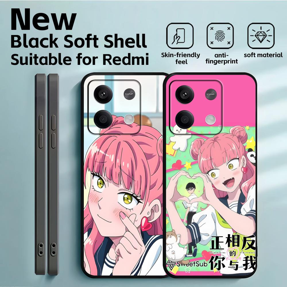 Du und ich sind Polar Gegensätze Handyhülle für Redmi Note 14 13 12 11 Pro Plus S 5G 14C A3 Weiche Schwarze Handyhülle