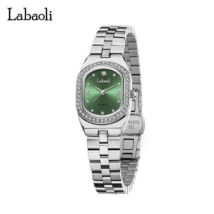 Women Elegant Steel Quartz Watches Round Dial Rhinestone Calendar Wristwatch Waterproof Classic Roman Scale Dress Watch Birthday Gift for Ladies