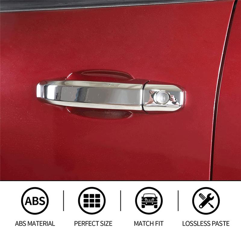 Outer Door Handle Covers Decorative For Chevy Silverado GMC Sierra 2014- ,ABS Silver