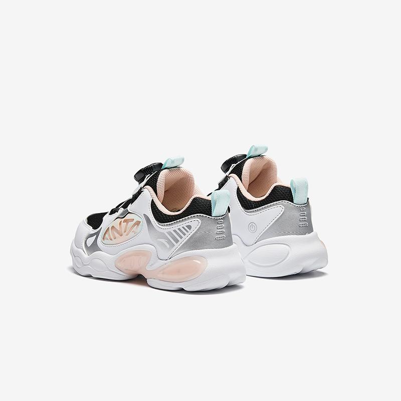 Anta Kids Mesh Trendy Fashion Cute Light-Up Shoes Lightweight Shock Absorbing Breathable Low-Top Running Shoes Kids Sneaker A22519904-2