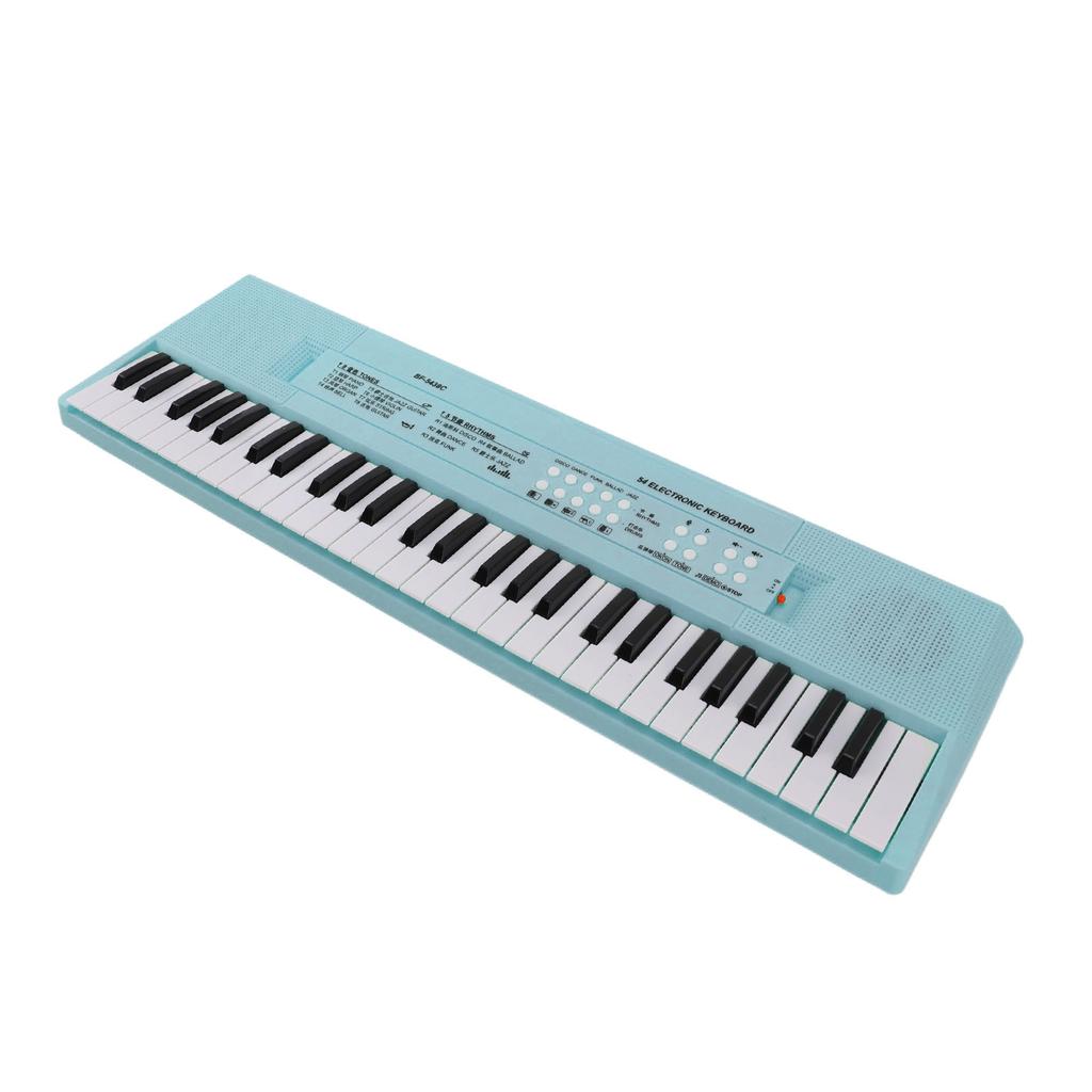 54 Key Keyboard Piano Smoothly Plastic Keyboard Piano Portable Dual Power Supply System Electric Piano Keyboard with Microphone for Kids